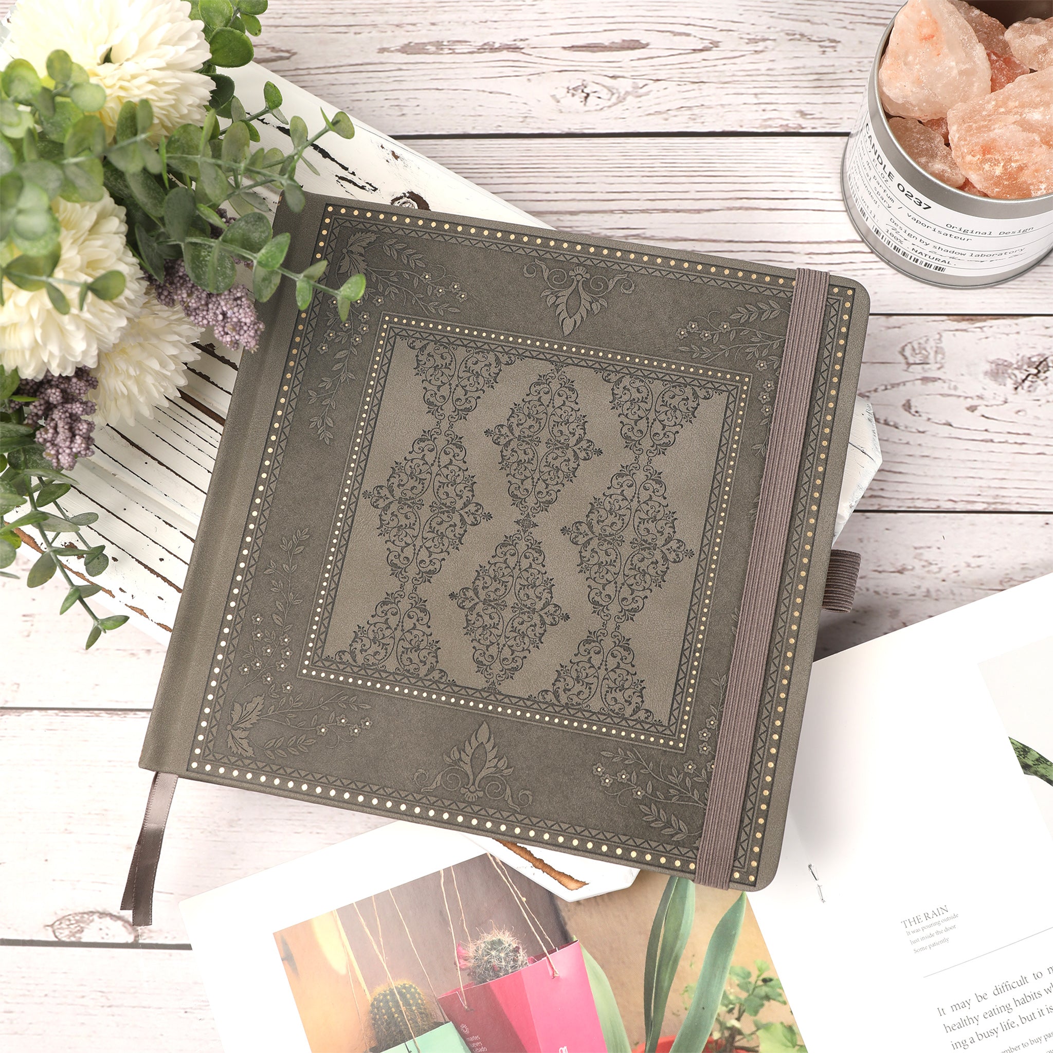 8x8 Square Art Heirloom Dot Grid Notebook - Gray