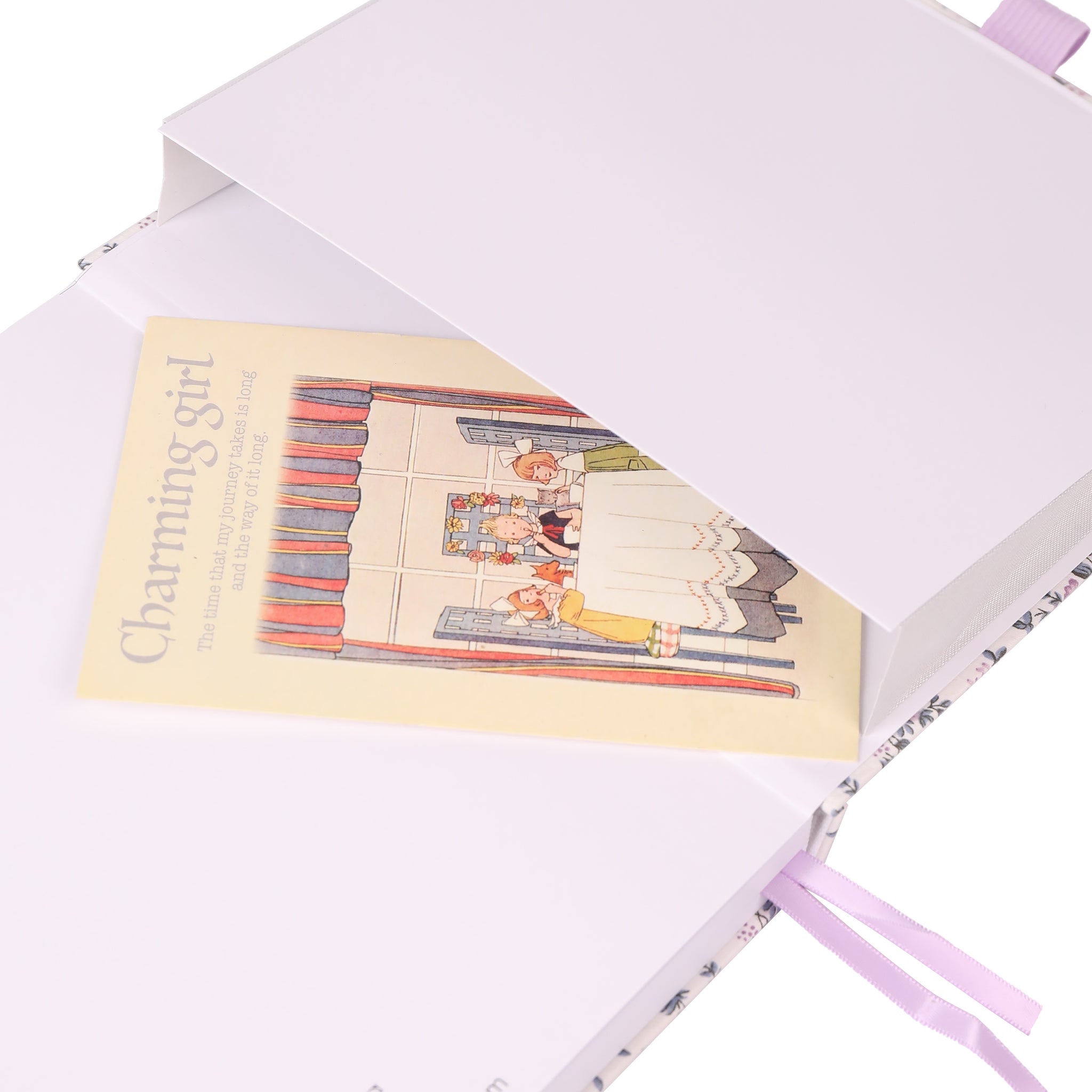 8x8 Square Floral Dot Grid Notebook - Lavender