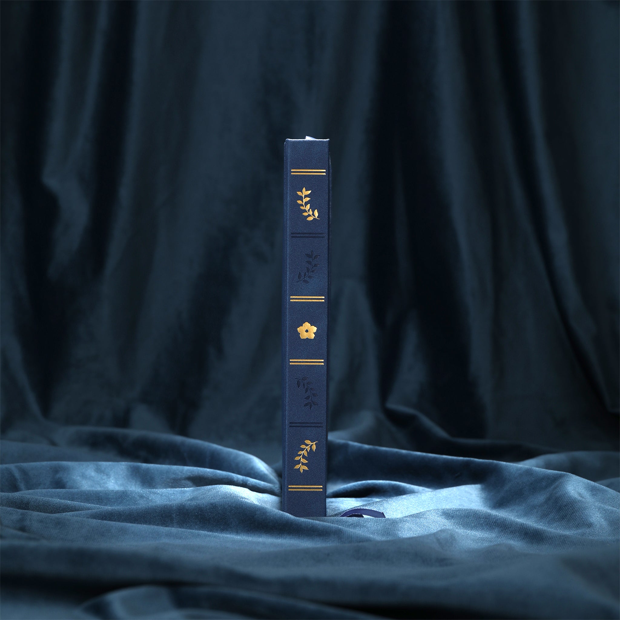 8x8 Square Moonlight Melody Dot Grid Notebook - Navy