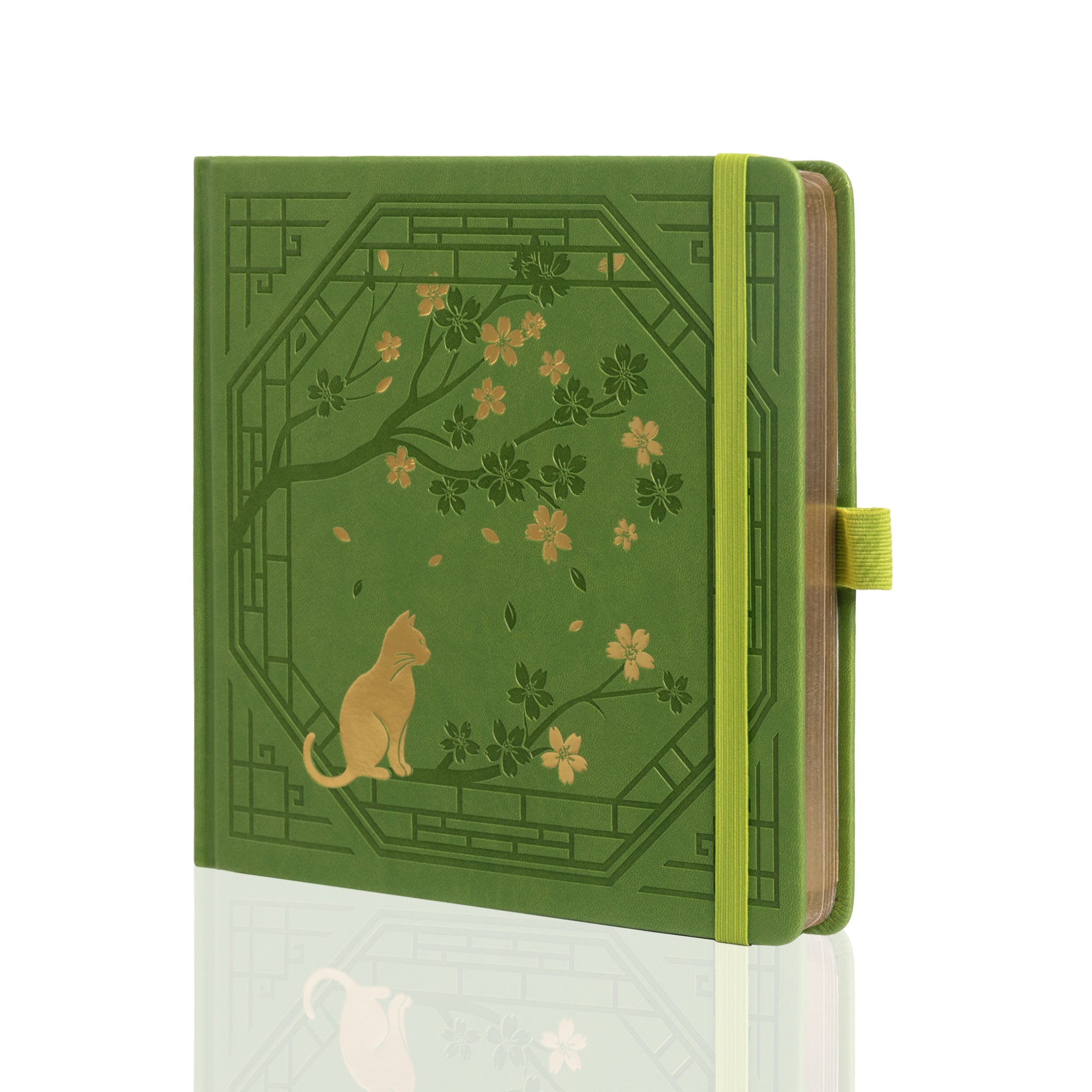 8x8SquareSakura_CatDotGridNotebook-Green_1.jpg