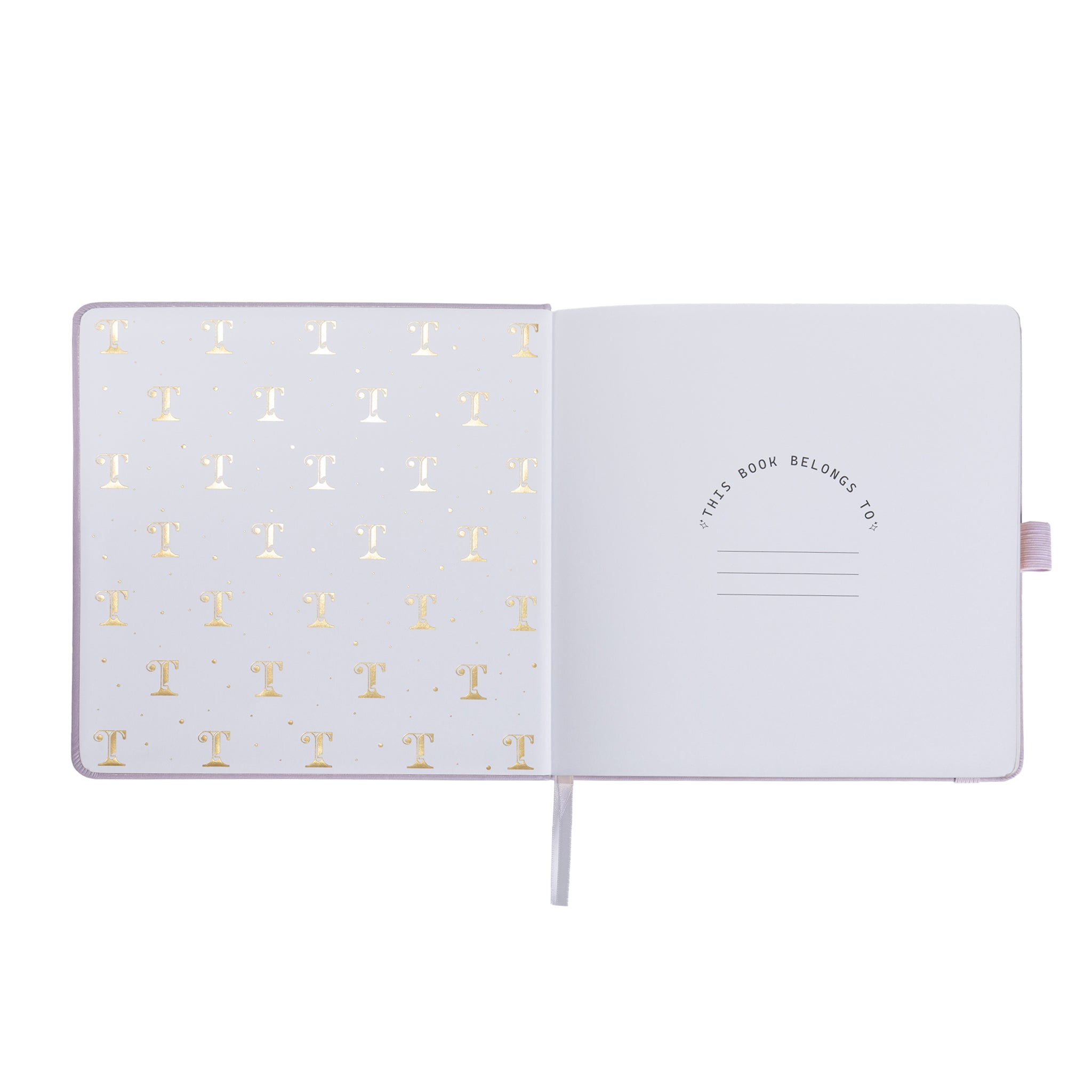 8x8 Square Sakura & Cat Dot Grid Notebook - Taro Purple