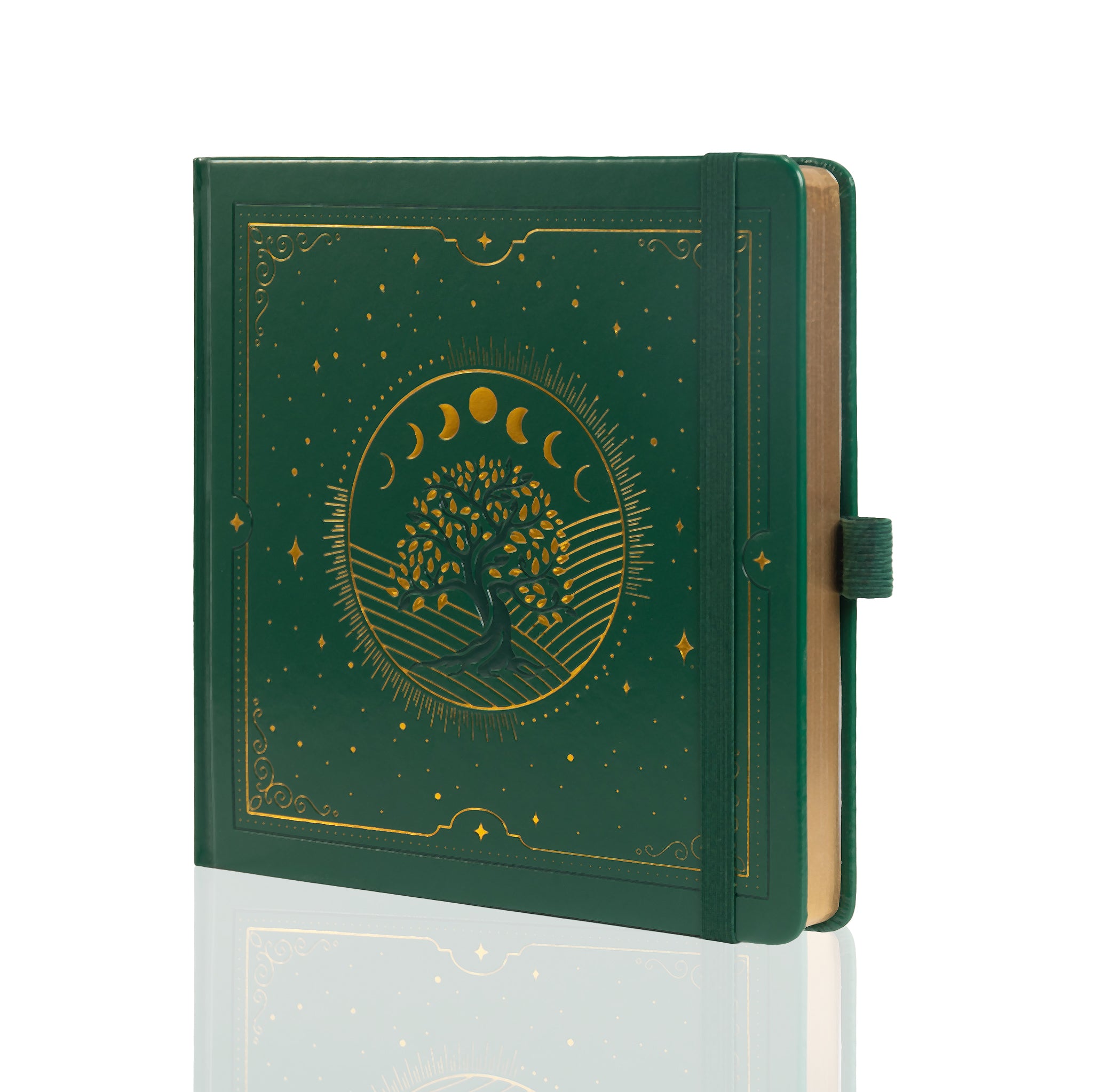 8x8 Square Tree of Life Dot Grid Notebook - Green