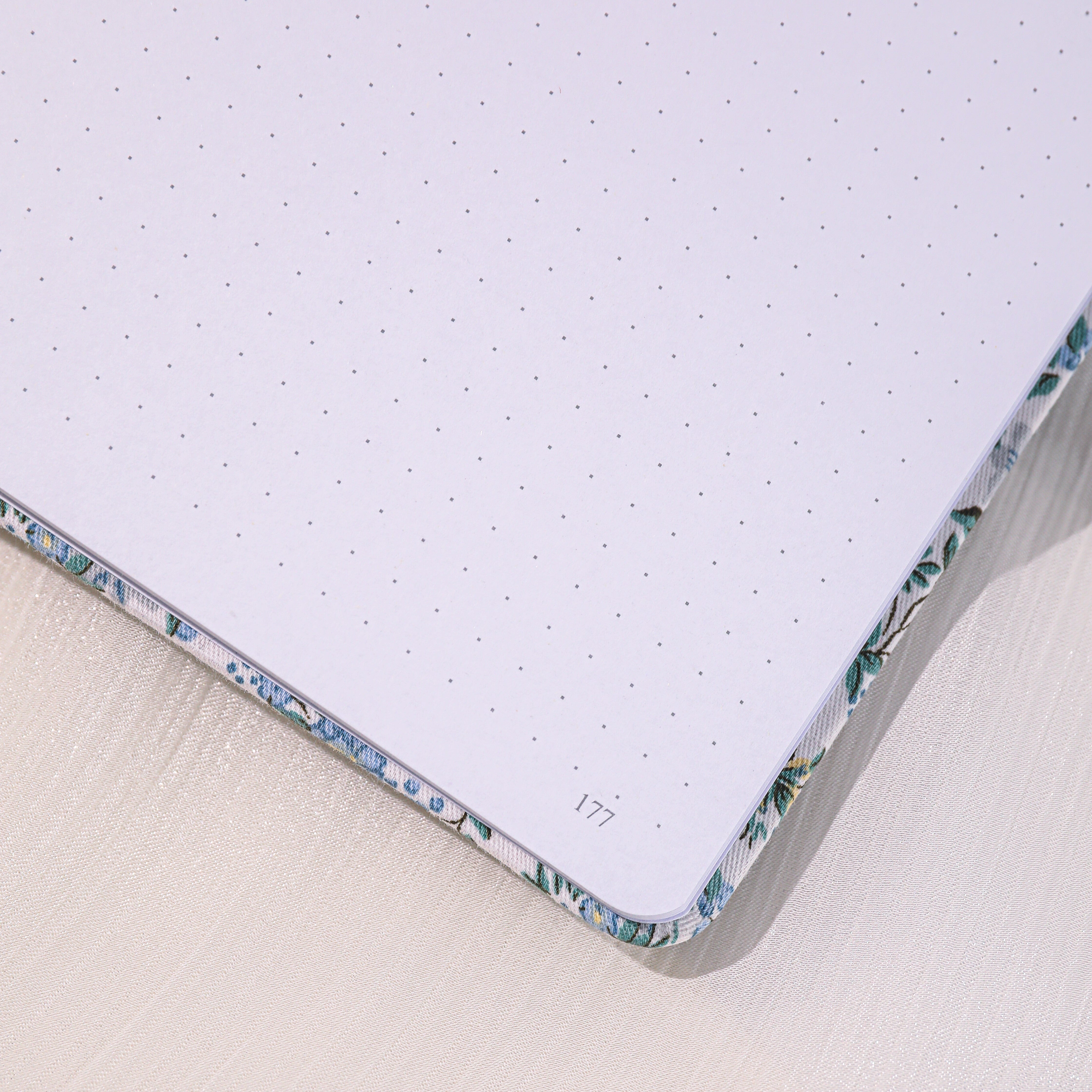 A5 Floral Dot Grid Notebook - Blue