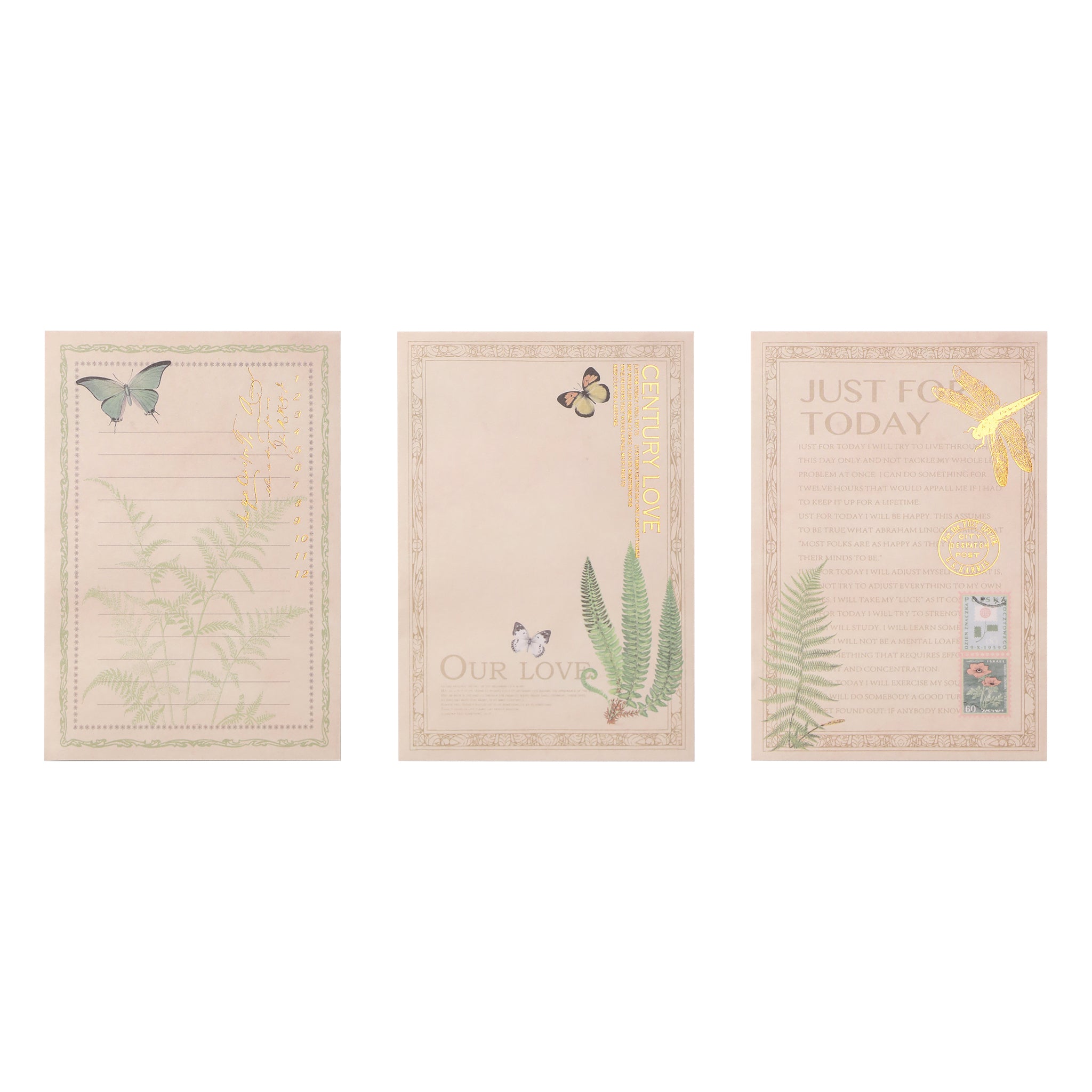 Diary of Old Times Gilded Collage Book - Ferns - 36 Sheets