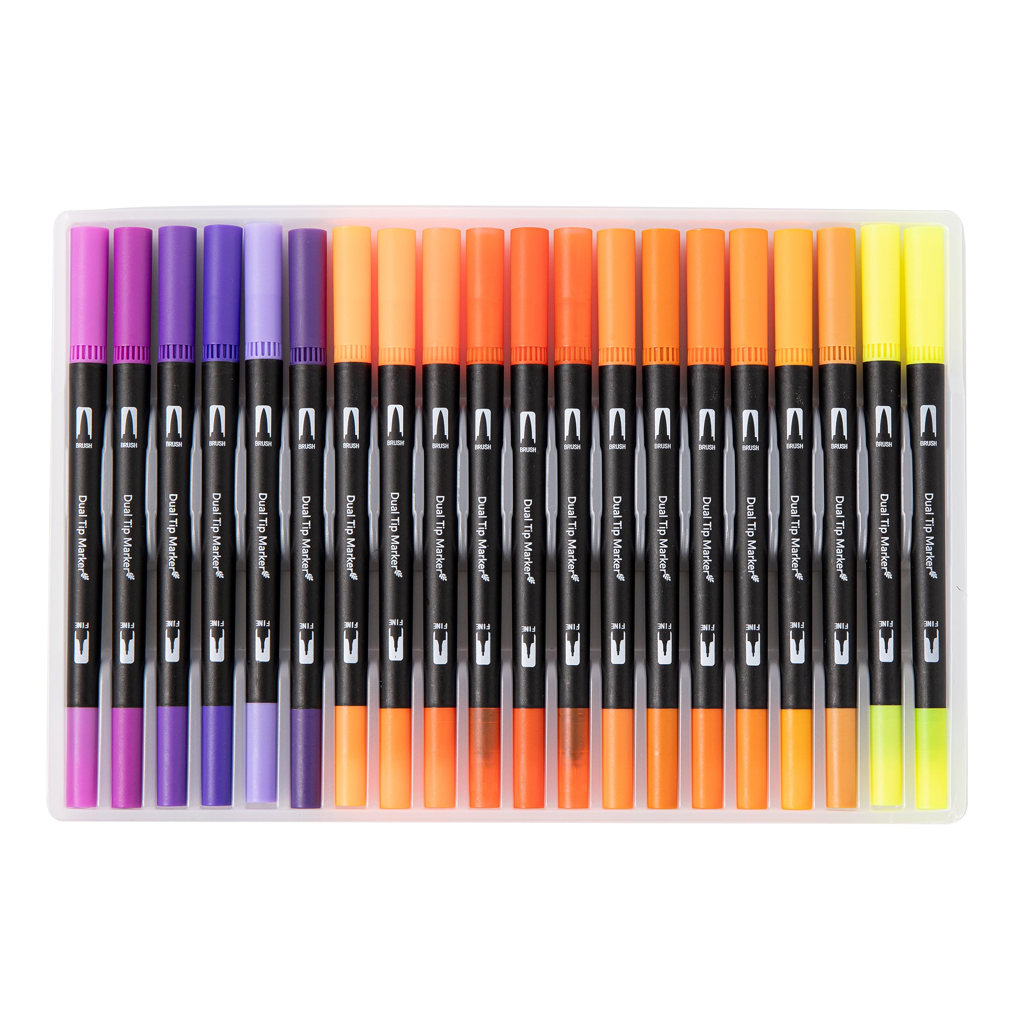 Dual Tip Water-Based Brush Pen - 100 Color Set