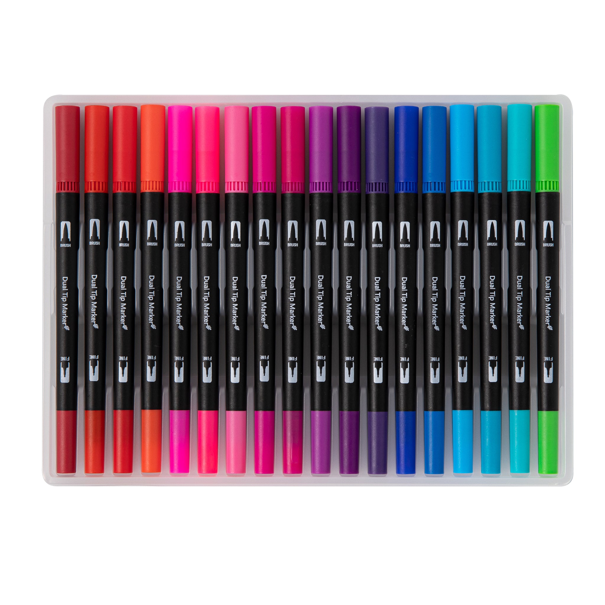 Dual Tip Water-Based Brush Pen - 36 Color Set