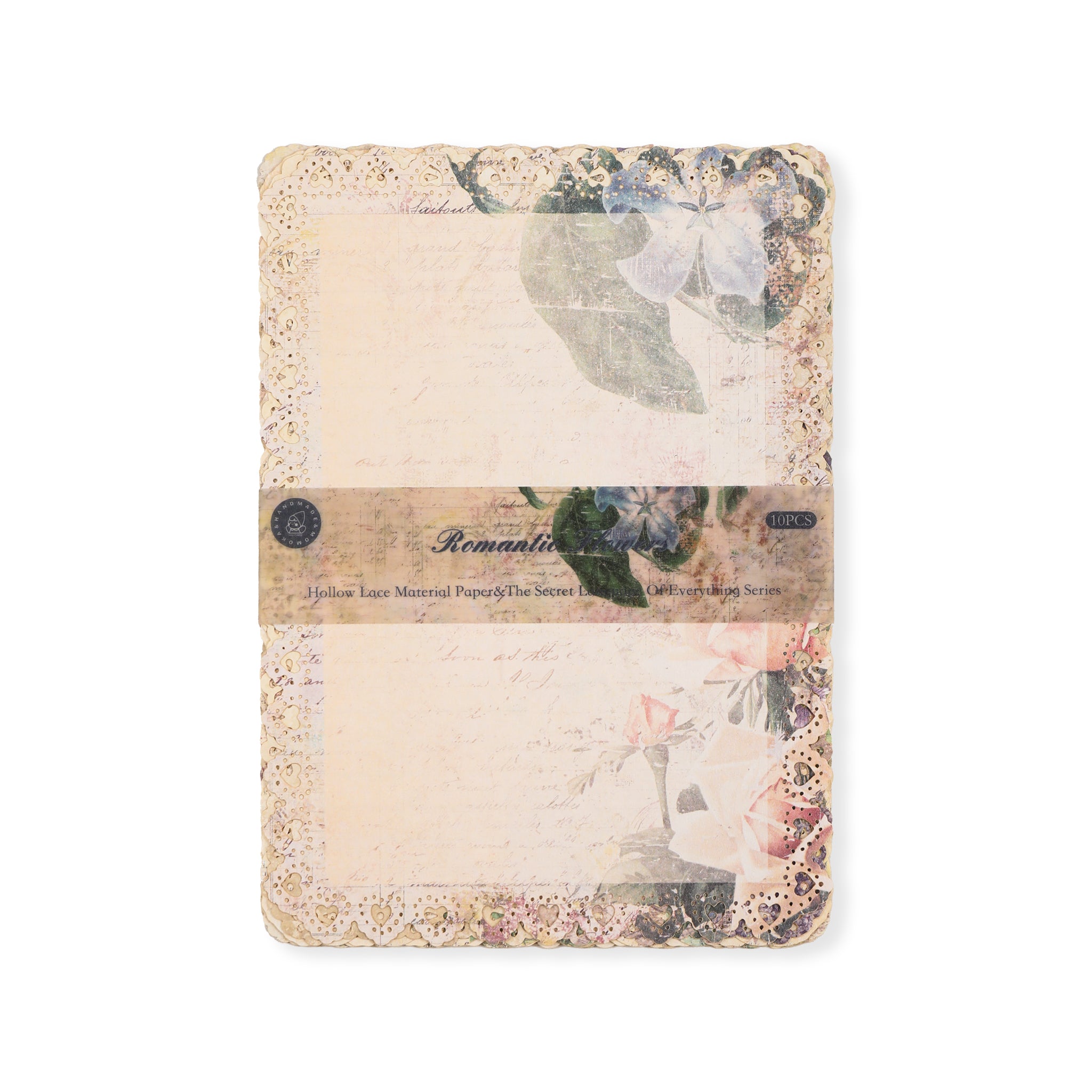 Romantic Flowers Scrapbook Paper - 10 Sheets