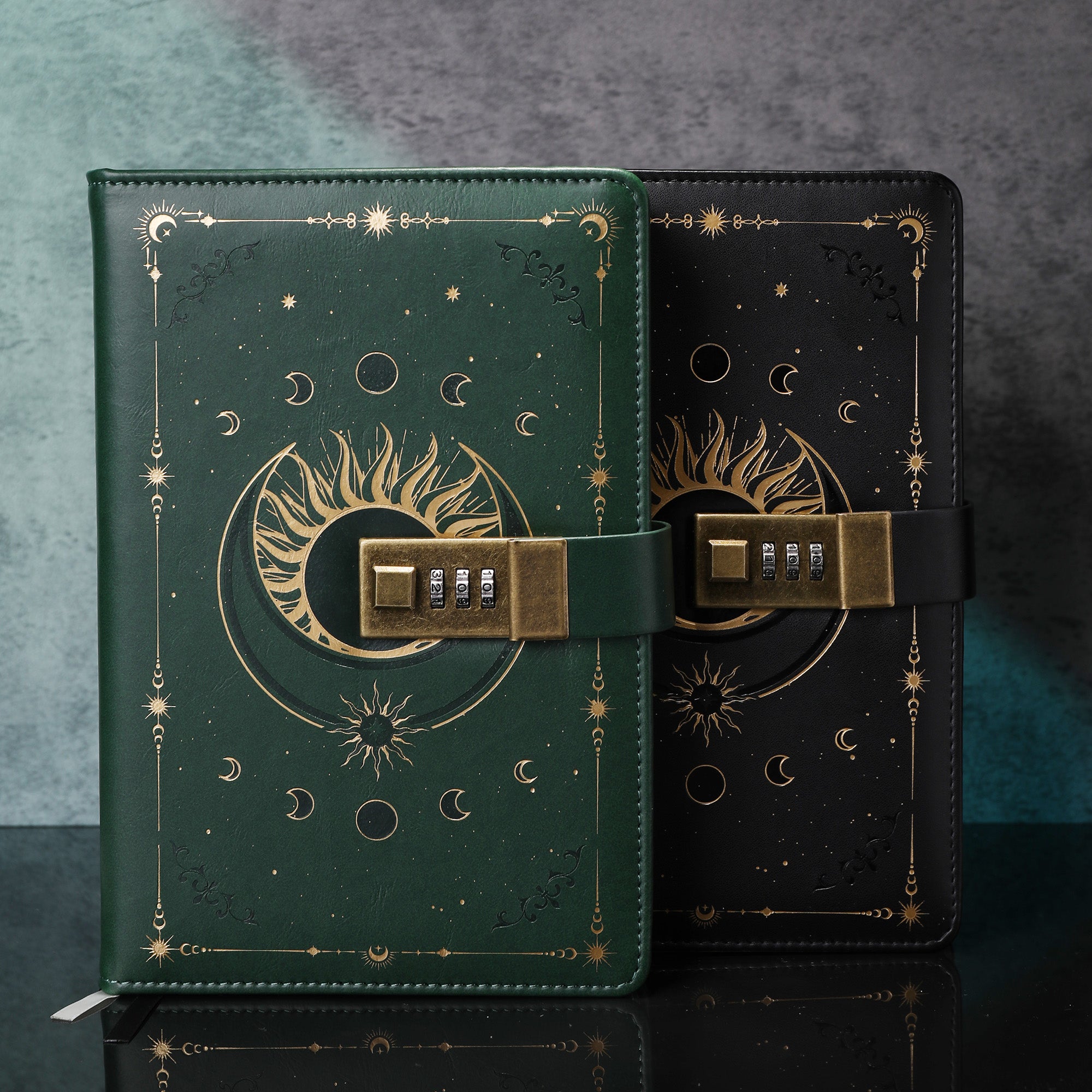 A5 Lined Sun Lock Journal - Green