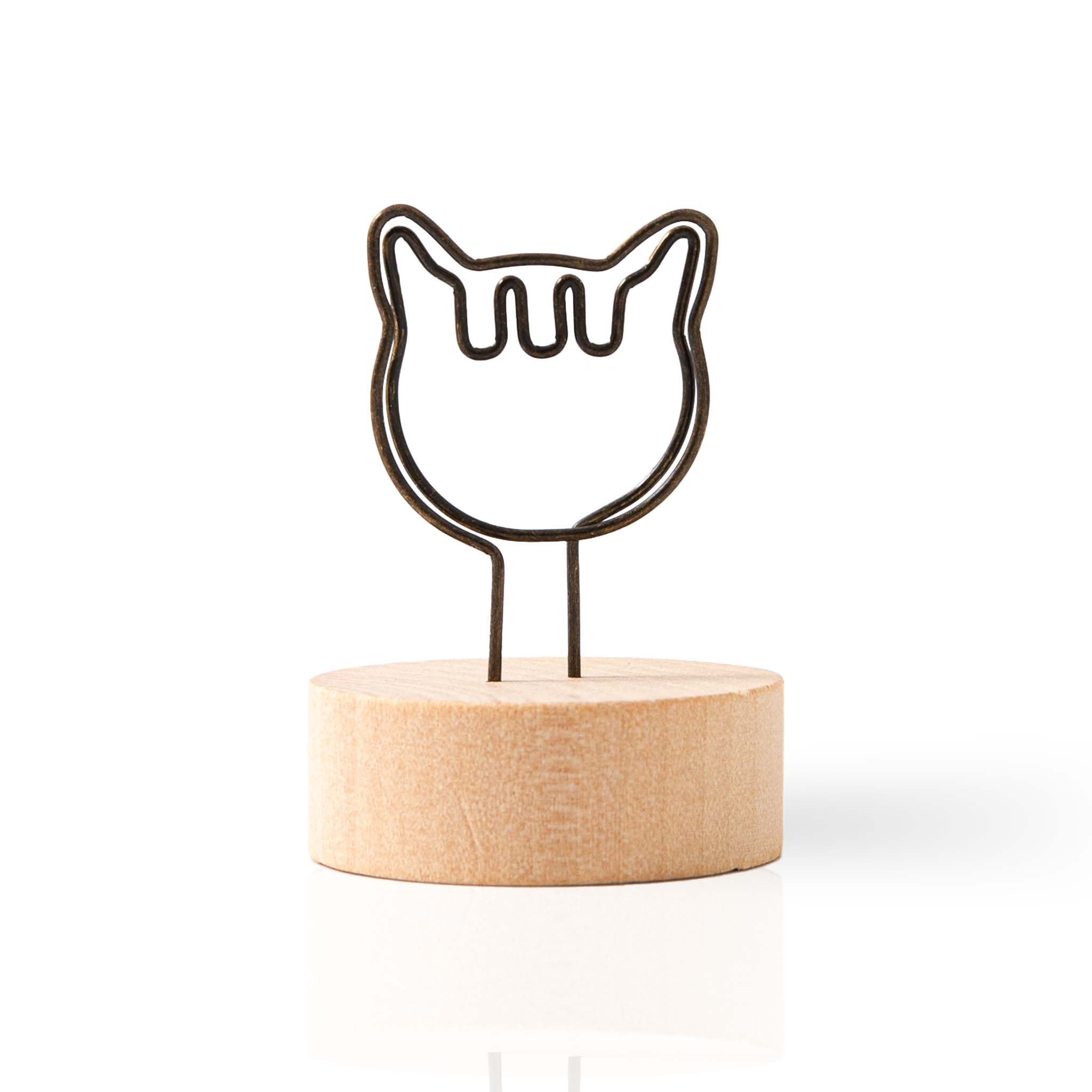 Wooden Card Note Holder - Kitten